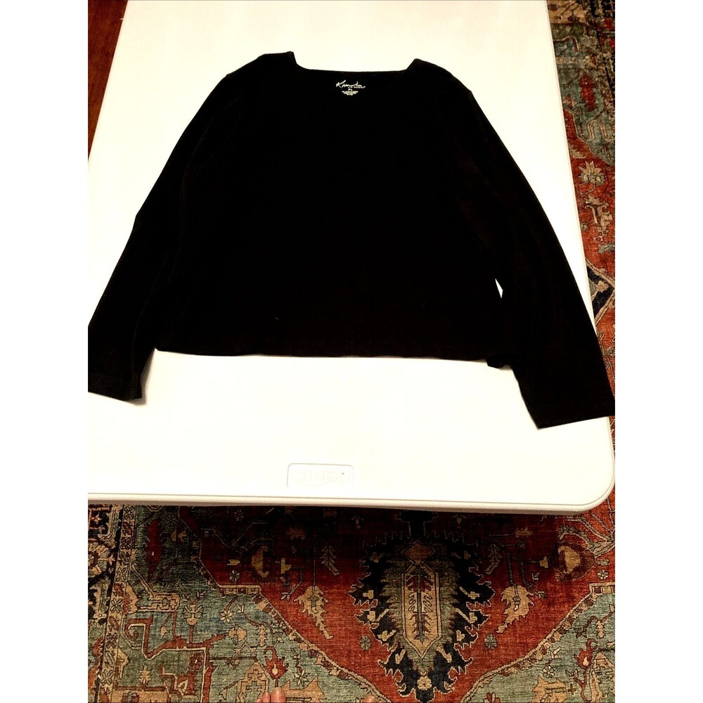 Kim Rogers Women’s Petite Large Black Long Sleeve Comfort Stretch Good Condition